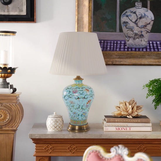 Lightsin Colorful Handcrafted Ceramic Table Lamp - Ideal for Bedroom, Desk & Living Room Lightsin UK Sky Blue S