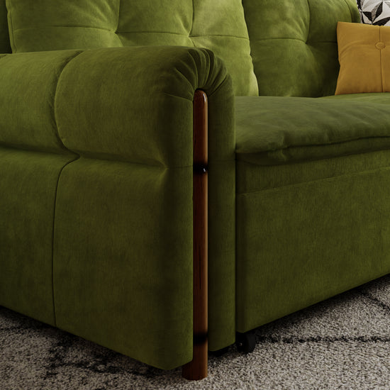 Vintage Pet Friendly Bamboo Design Sofa Bed with Storage