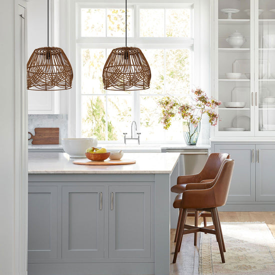 Living Nest UK Rustic Woven Rattan Pendant Light for Living Spaces Living Nest UK