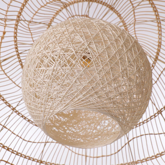 Lightsin Natural Rattan Pendant Light with Optional Woven Inner Sphere Lightsin UK
