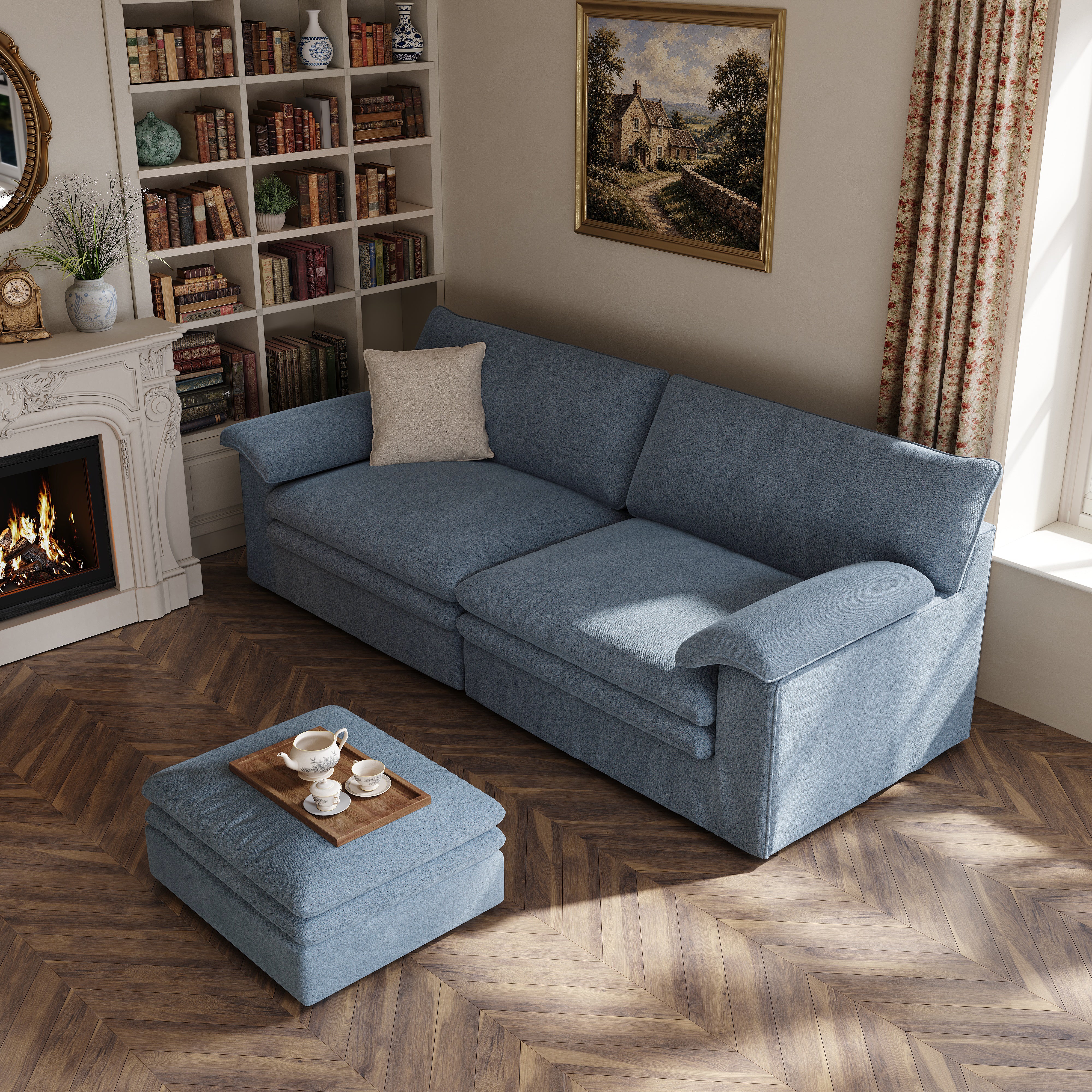 Stylish Lambswool Sofa with Detachable Design