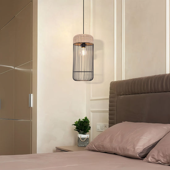 Lightsin Woven Rattan Cylinder Pendant Light for Warm and Inviting Spaces Lightsin UK 