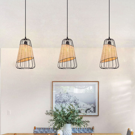 Living Nest UK Lantern-Inspired Rattan Ceiling Light for Cozy Natural Elegance Living Nest UK