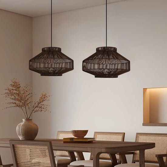 Living Nest UK Rattan Pendant Light for Modern Boho Interiors Perfect for Kitchen Pendant Lighting and Living Spaces Living Nest UK