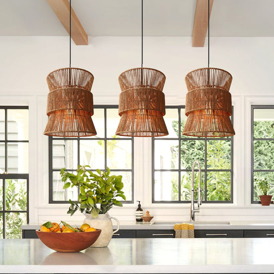 Living Nest UK Artisanal Handwoven Eco-Friendly Circular Pendant Light Living Nest UK In Stock