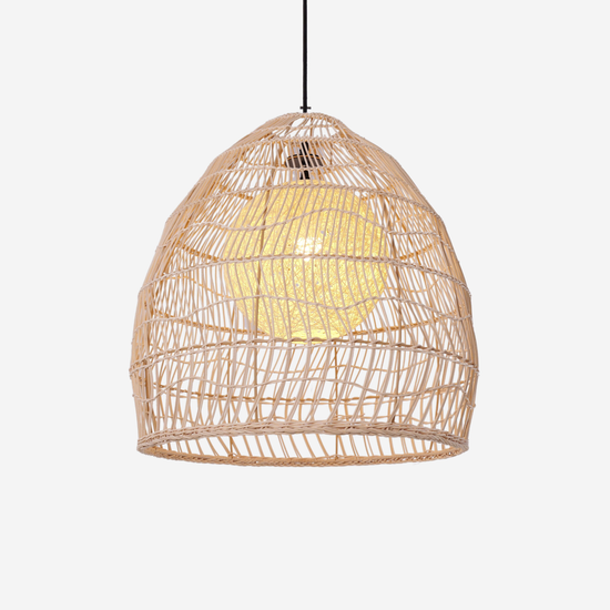 Natural Rattan Pendant Light | Handwoven Ceiling Lamp for Kitchen & Dining Room