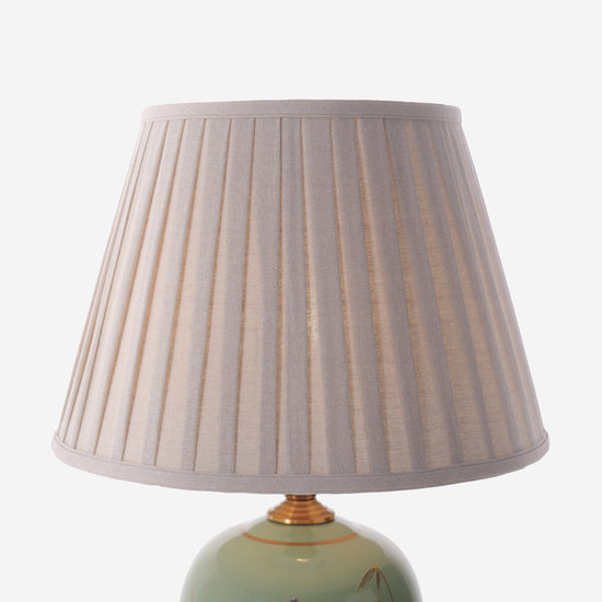 Green Bamboo & Bird Ceramic Table Lamp with Seamless Dimming