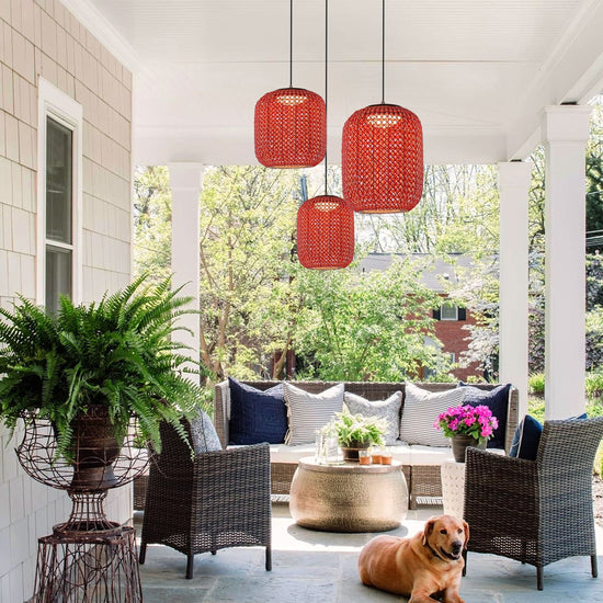 Living Nest UK Designer High-End Handwoven Multi-Light Outdoor Pendant Light Living Nest UK