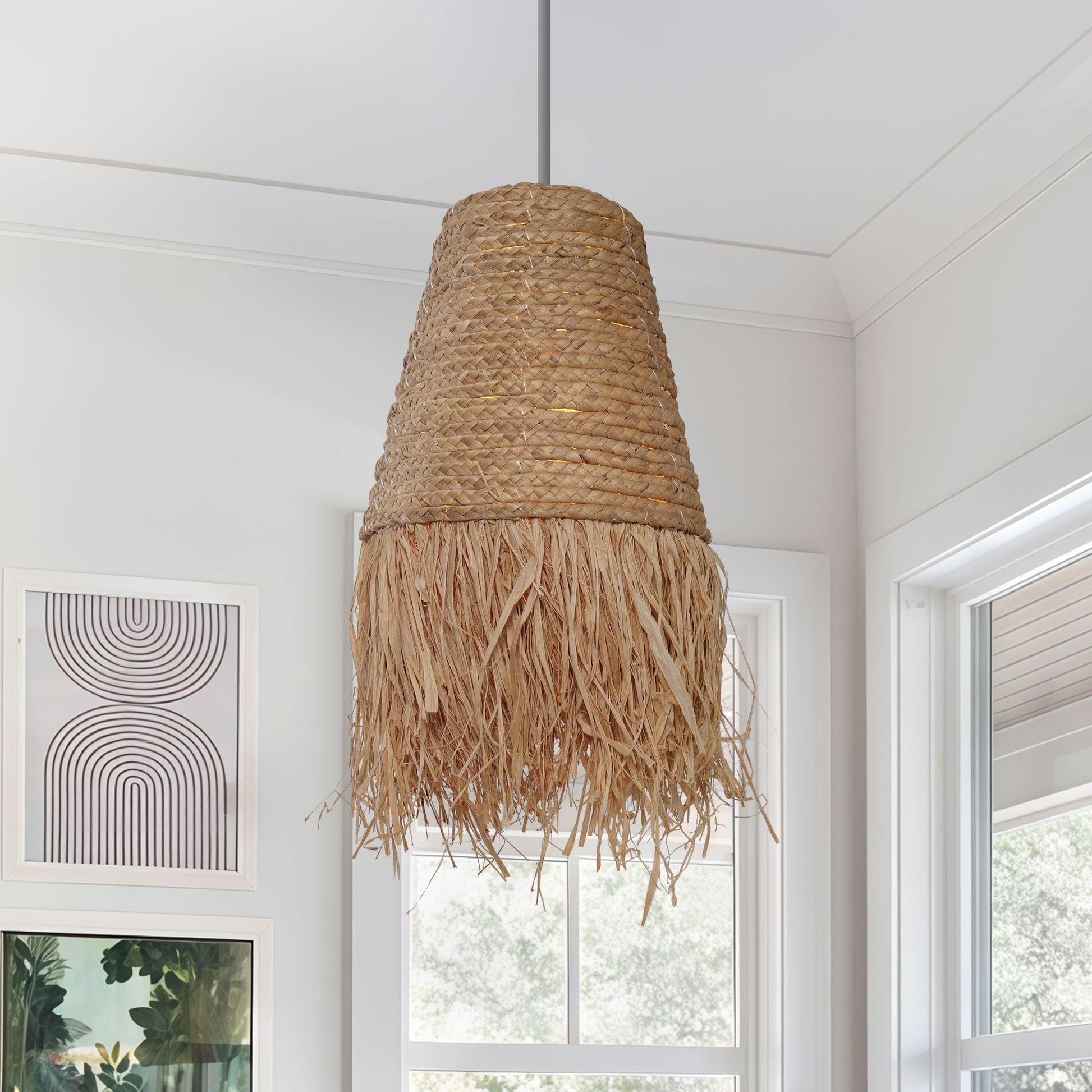 Living Nest UK Zen Wabi-Sabi Woven Pendant Light with Natural Grass Texture Living Nest UK 1 unit