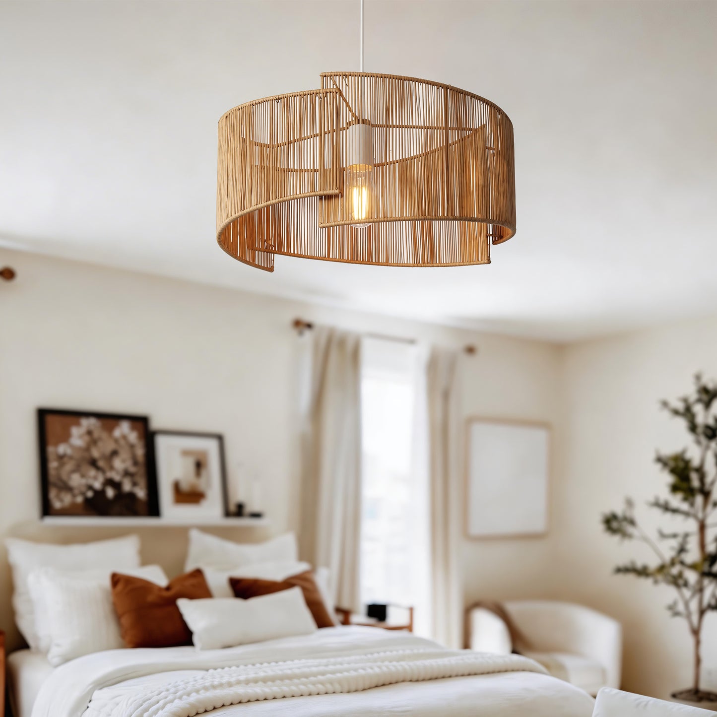 Twist Handwoven Paper Rope Pendant Light for Cozy Living Spaces
