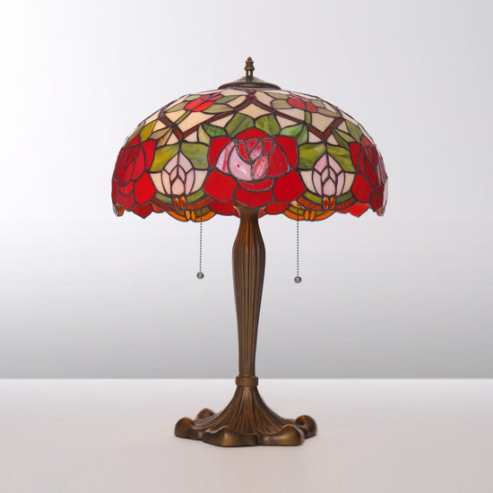 Living Nest UK Tiffany Table Lamp | Handcrafted Stained Glass Rose Series Living Nest UK