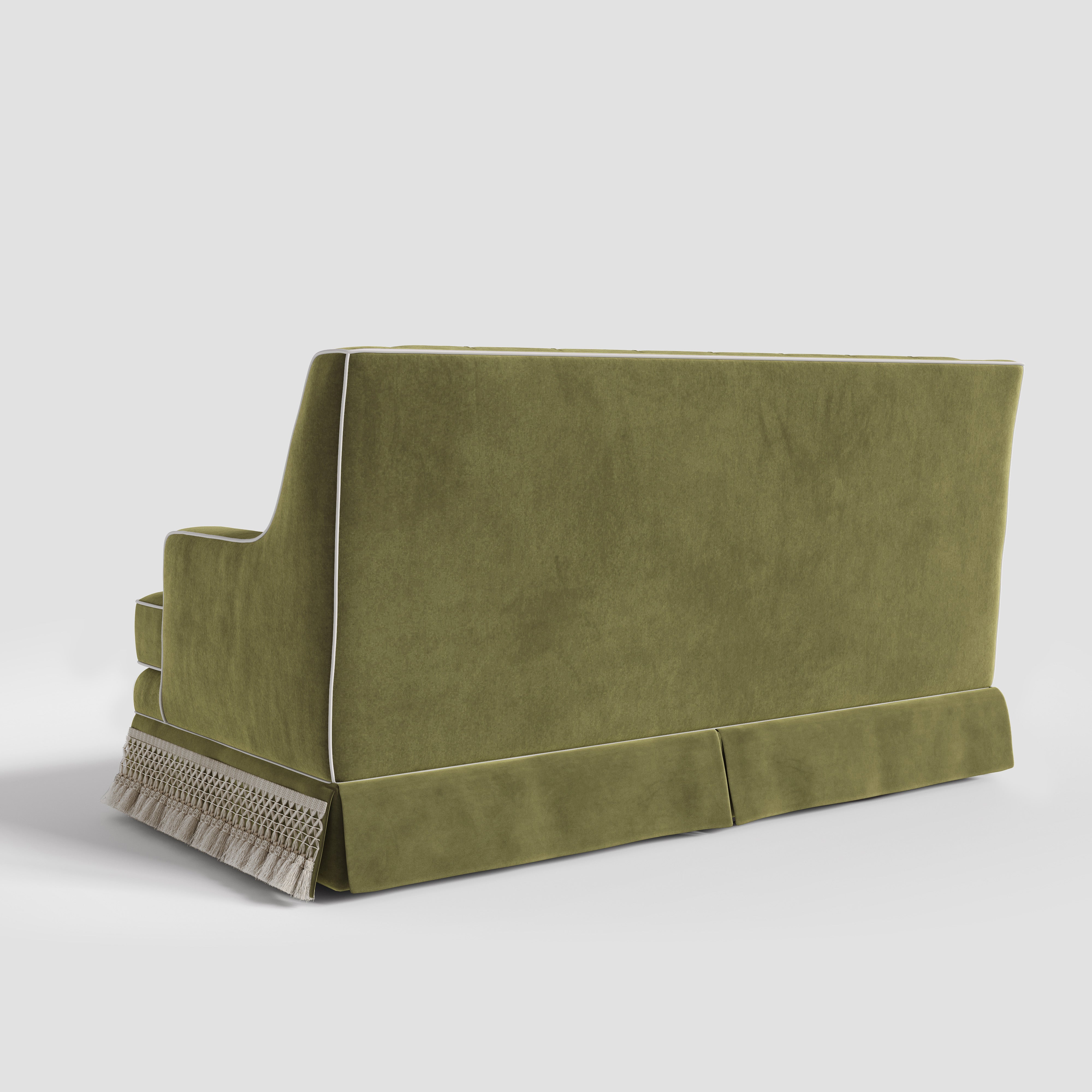 Country Fringe Skirt Sofa for Relaxed Home Living