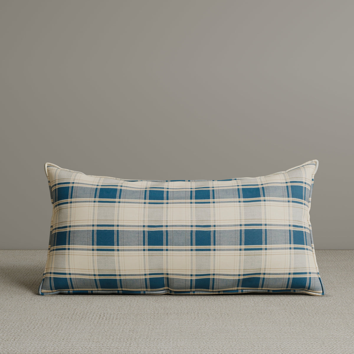 🎁 Exclusive Waist Cushion in Dark Blue Checkered Cotton Linen, 56*27*12 CM (100% off)