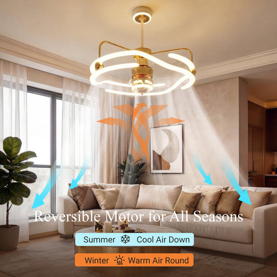 Modern Ceiling Fan Light with Remote Control Low-Noise Adjustable Fan Light