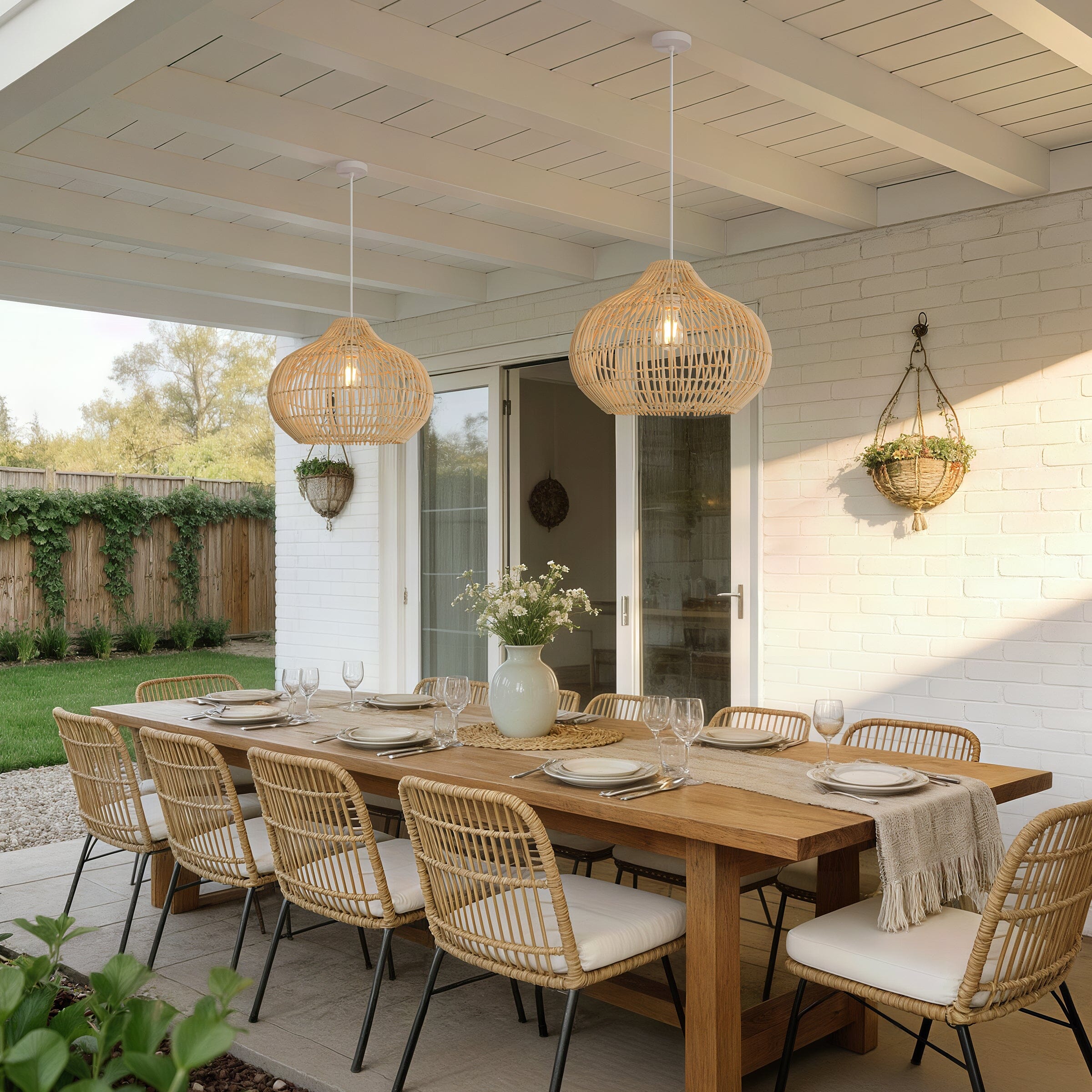 Lightsin Cella-Natural Bamboo Basket Shape Pendant Light Lightsin UK 