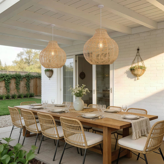 Lightsin Cella-Open-Gourd Japanese Rattan Pendant Light Lightsin UK 
