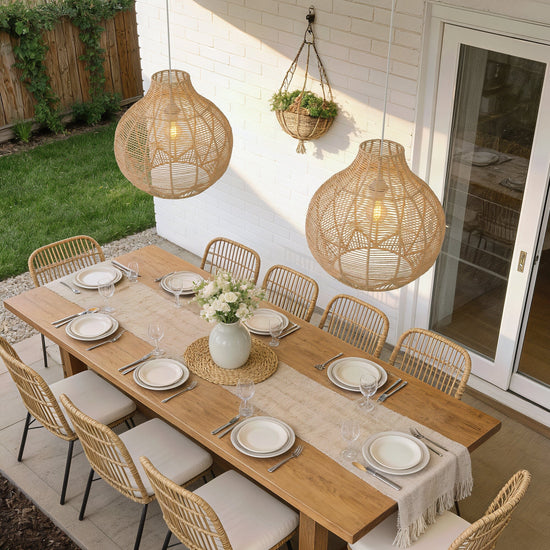Lightsin Cella-Open-Gourd Japanese Rattan Pendant Light Lightsin UK 