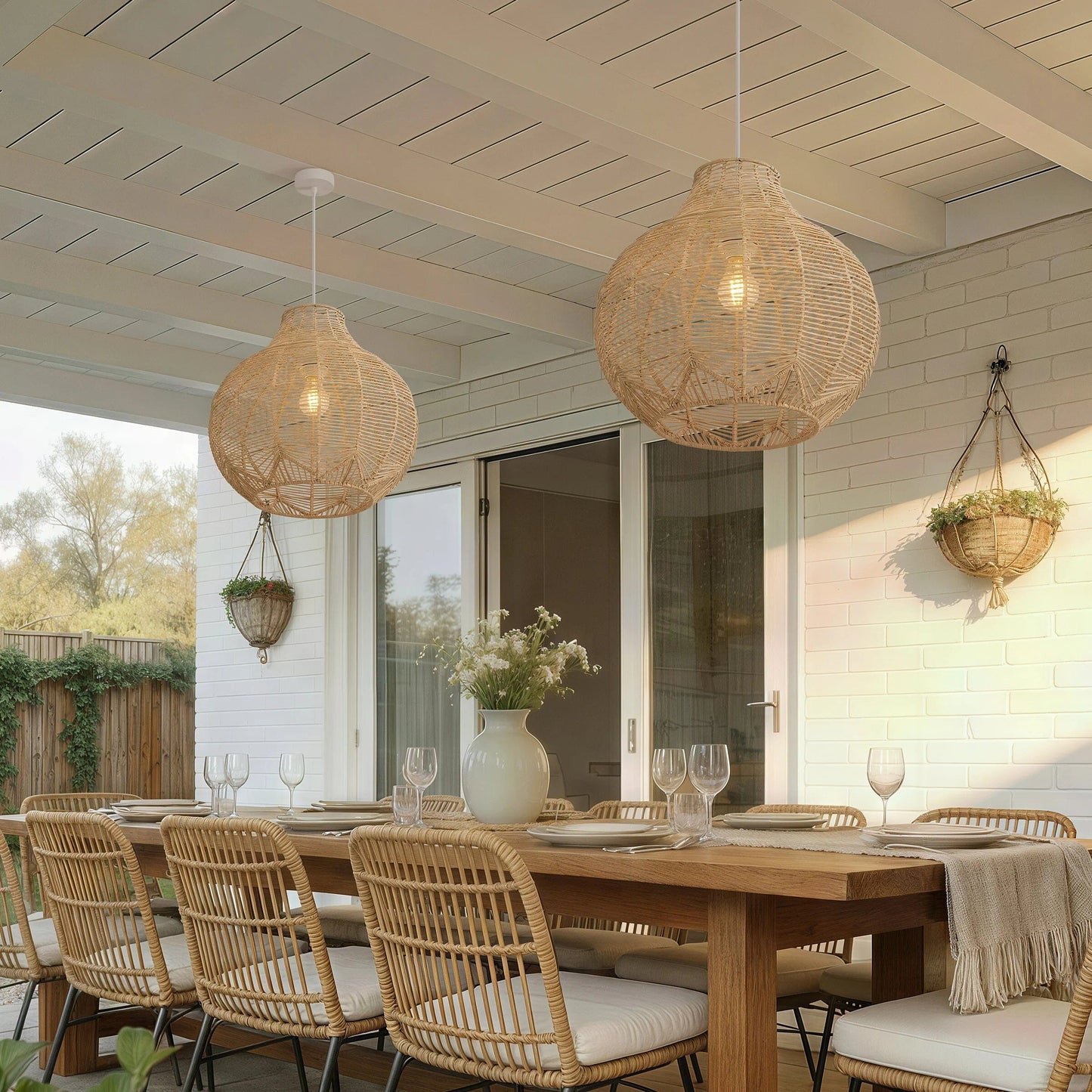 Lightsin Cella-Open-Gourd Japanese Rattan Pendant Light Lightsin UK 