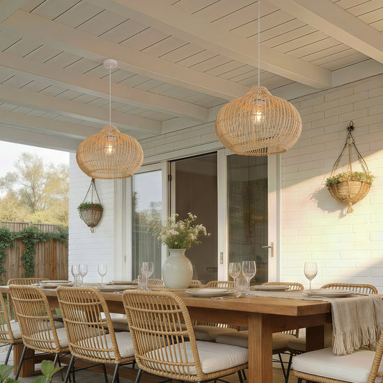 Lightsin Cella-Natural Bamboo Basket Shape Pendant Light Lightsin UK 
