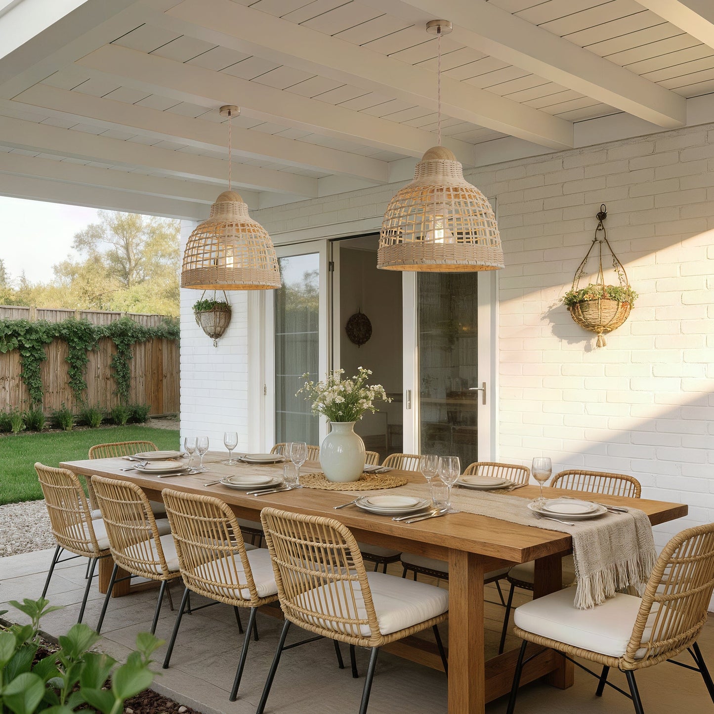 Lightsin Cella-Elegant Vintage Woven Rattan Minimalist Pendant Light Lightsin UK 