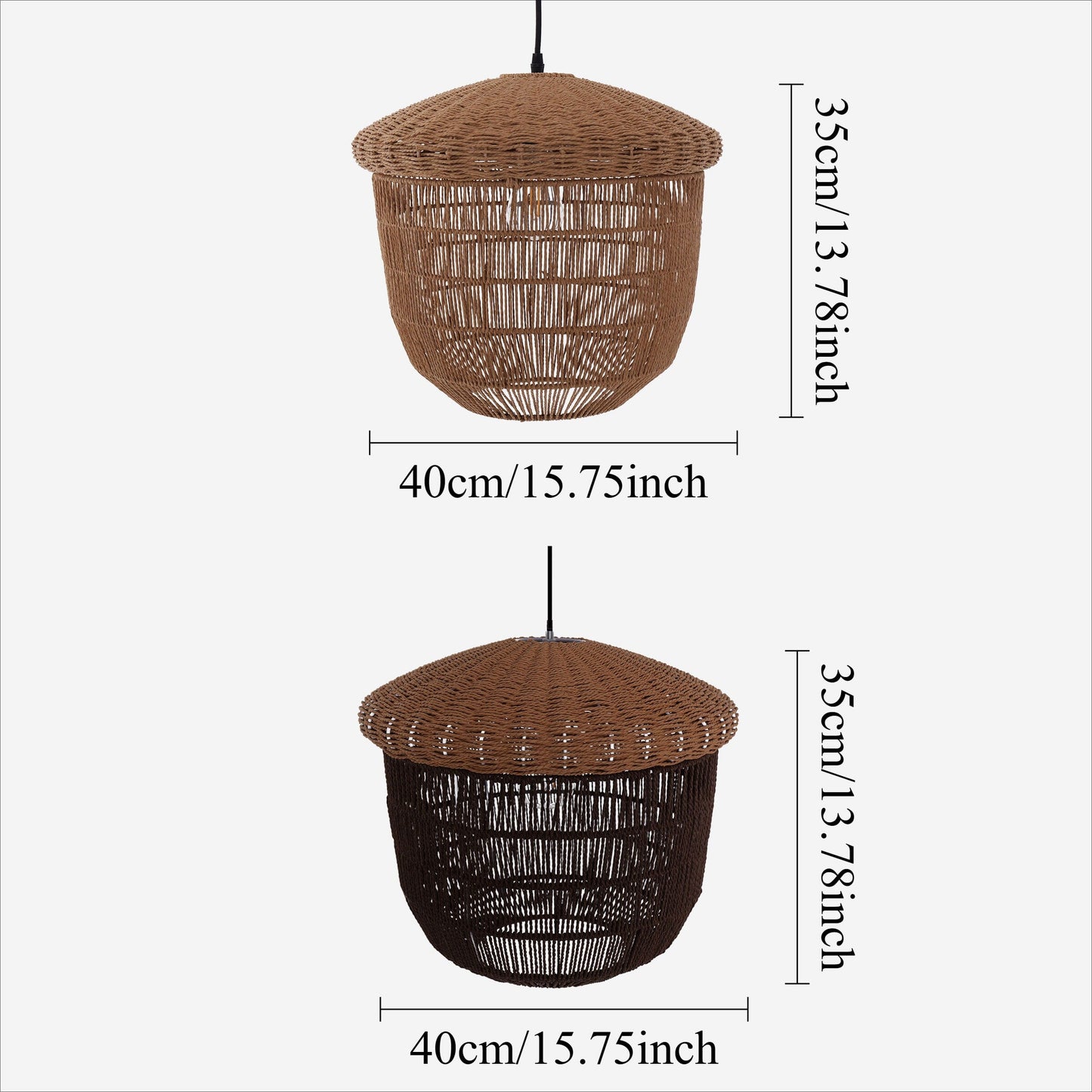 Living Nest UK Rustic Paper Rope and Iron Basket Pendant Light for Cozy Spaces Living Nest UK