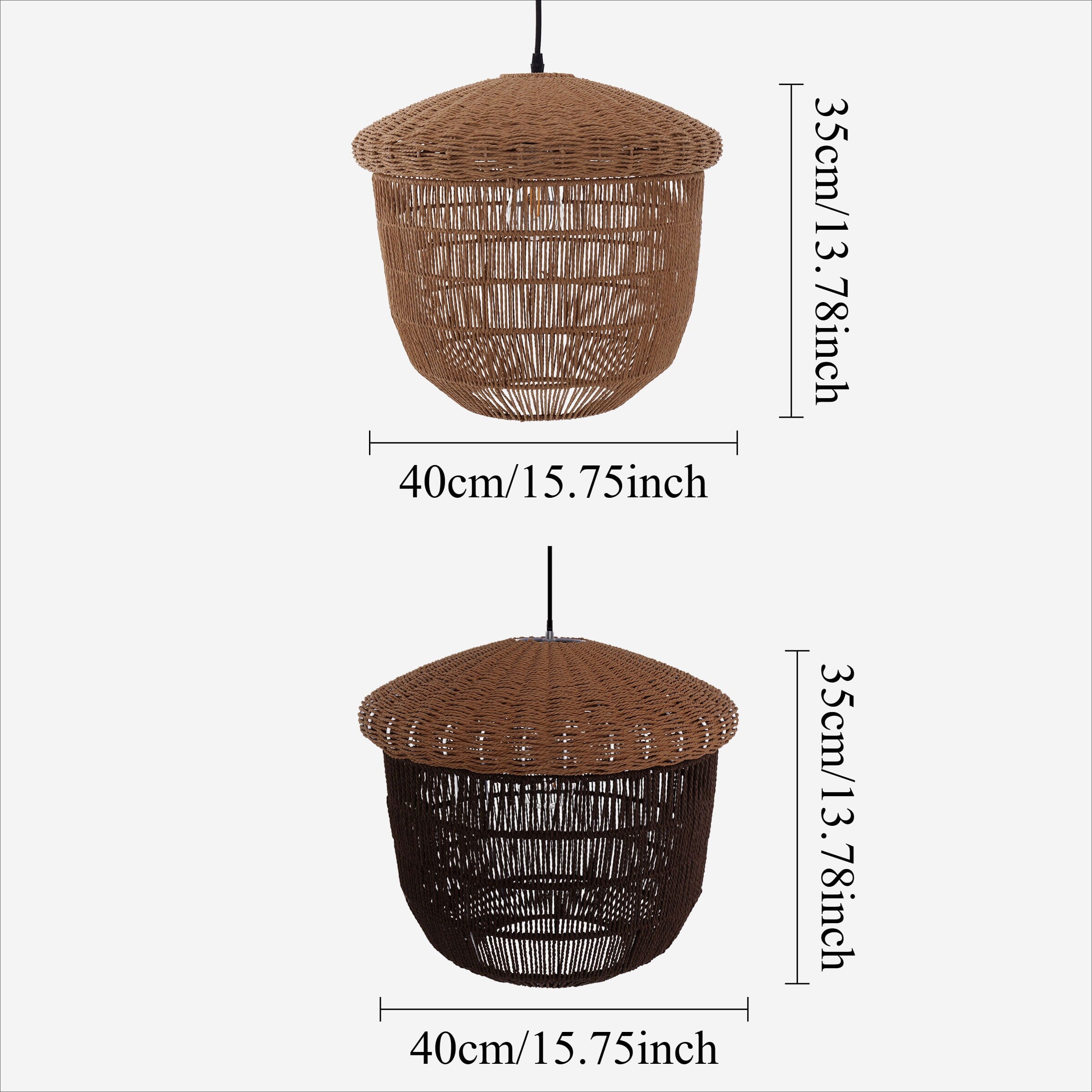 Living Nest UK Rustic Paper Rope and Iron Basket Pendant Light for Cozy Spaces Living Nest UK