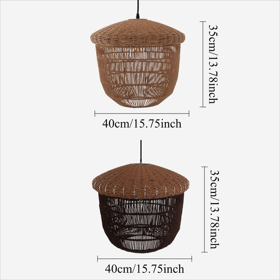 Living Nest UK Rustic Paper Rope and Iron Basket Pendant Light for Cozy Spaces Living Nest UK