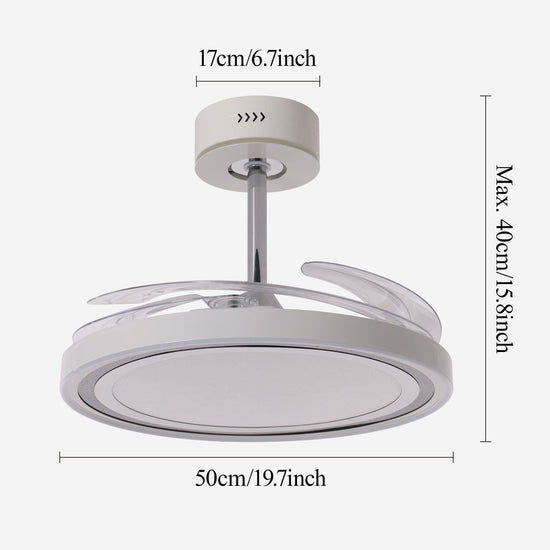 48 inch reversible ceiling fan with LED light highlighting the blade and light ring