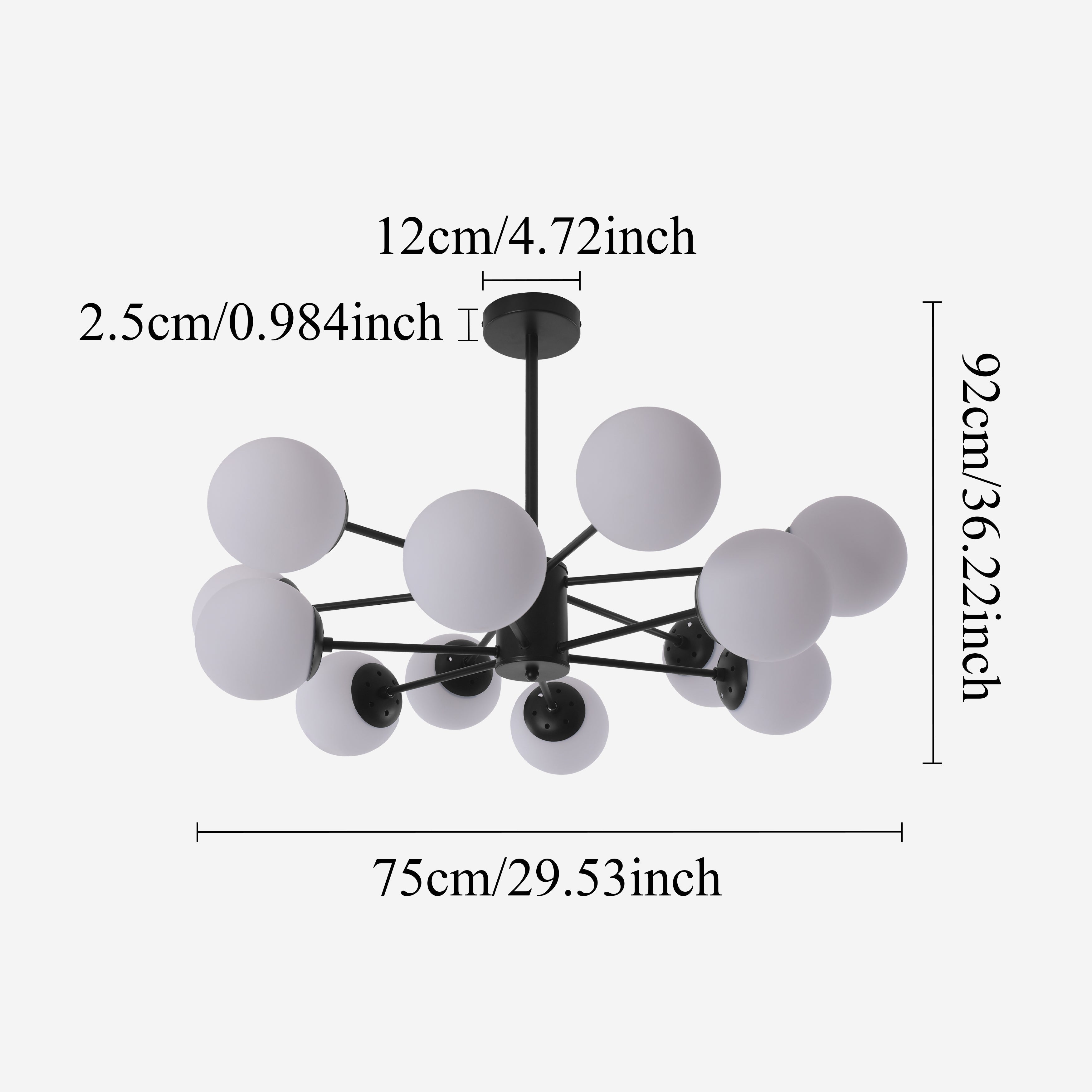Cumulus - Modern Metal Chandelier Tubular Design Chandelier with LED White Shade