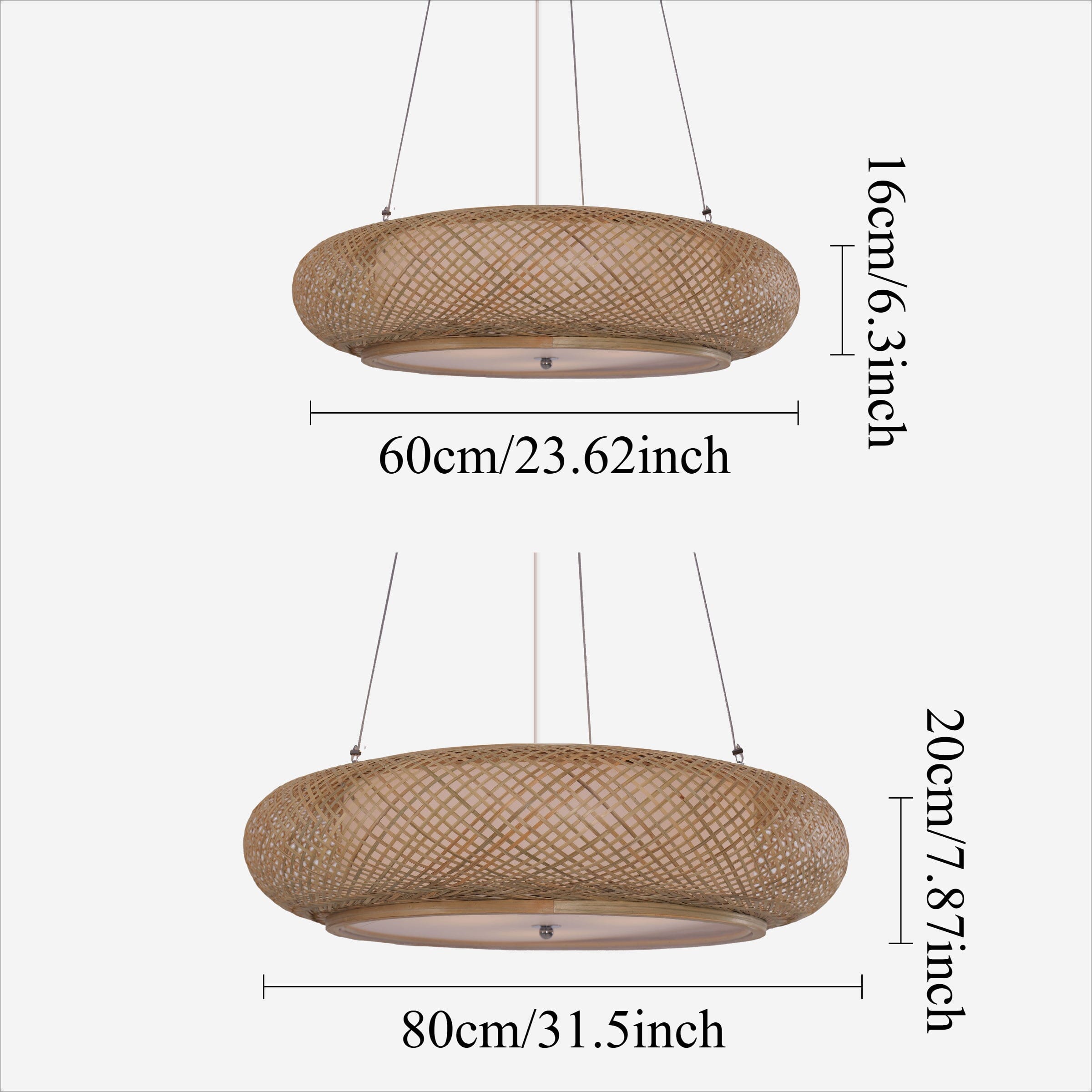 Living Nest UK Rustic Dining Room Woven Rattan Paper Rope Iron Chandelier for Kitchen Aisle Reading Corner Living and Home