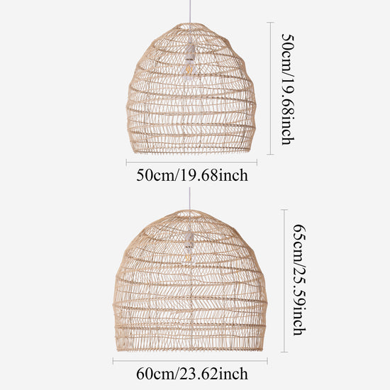 Natural Rattan Pendant Light | Handwoven Ceiling Lamp for Kitchen & Dining Room