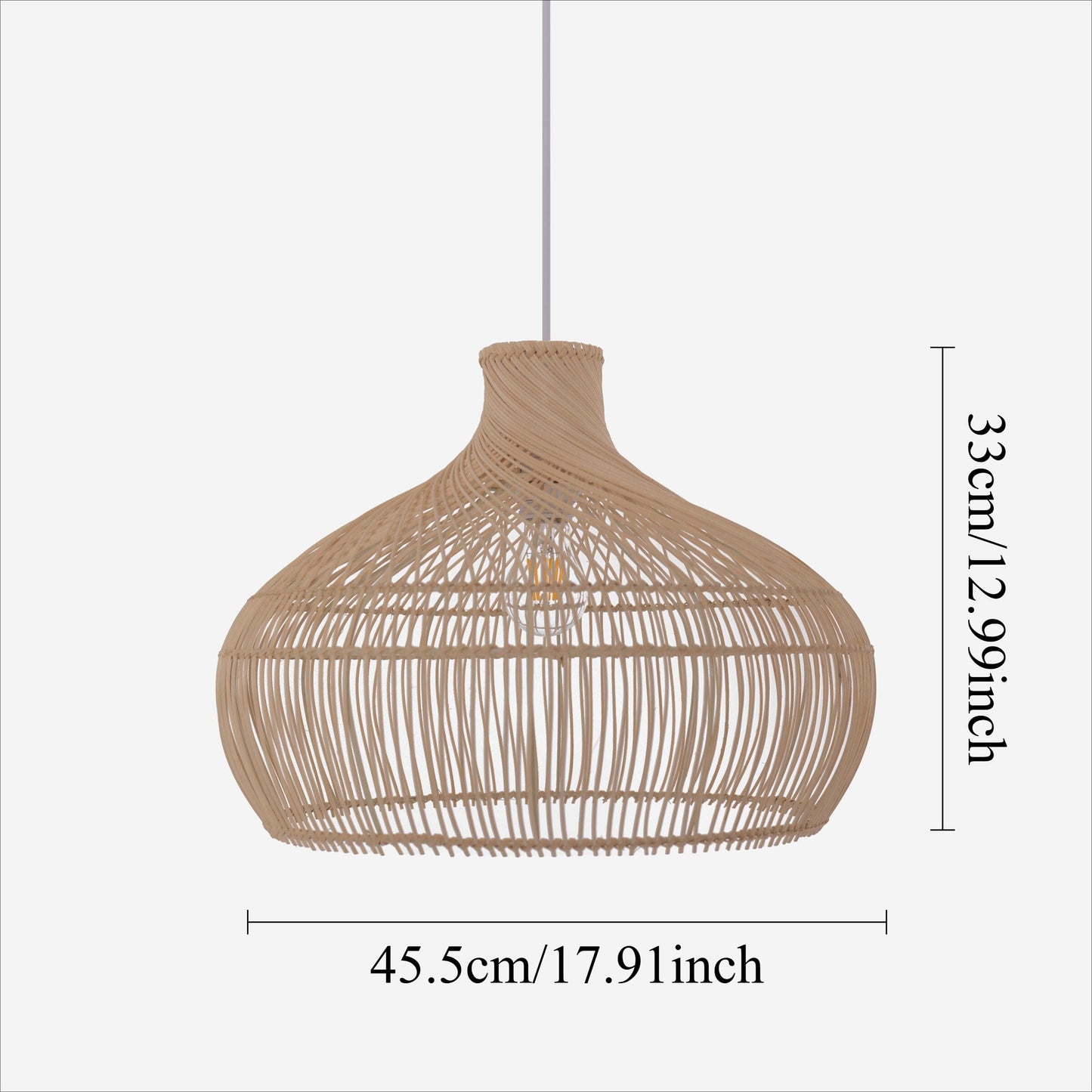 Lightsin Handwoven Gourd Shaped Rattan Pendant Light Lightsin UK 