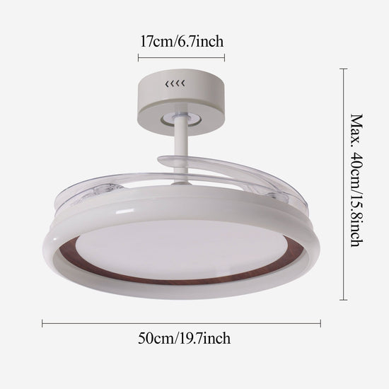 48 inch reversible ceiling fan with LED light in a neutral lounge setting