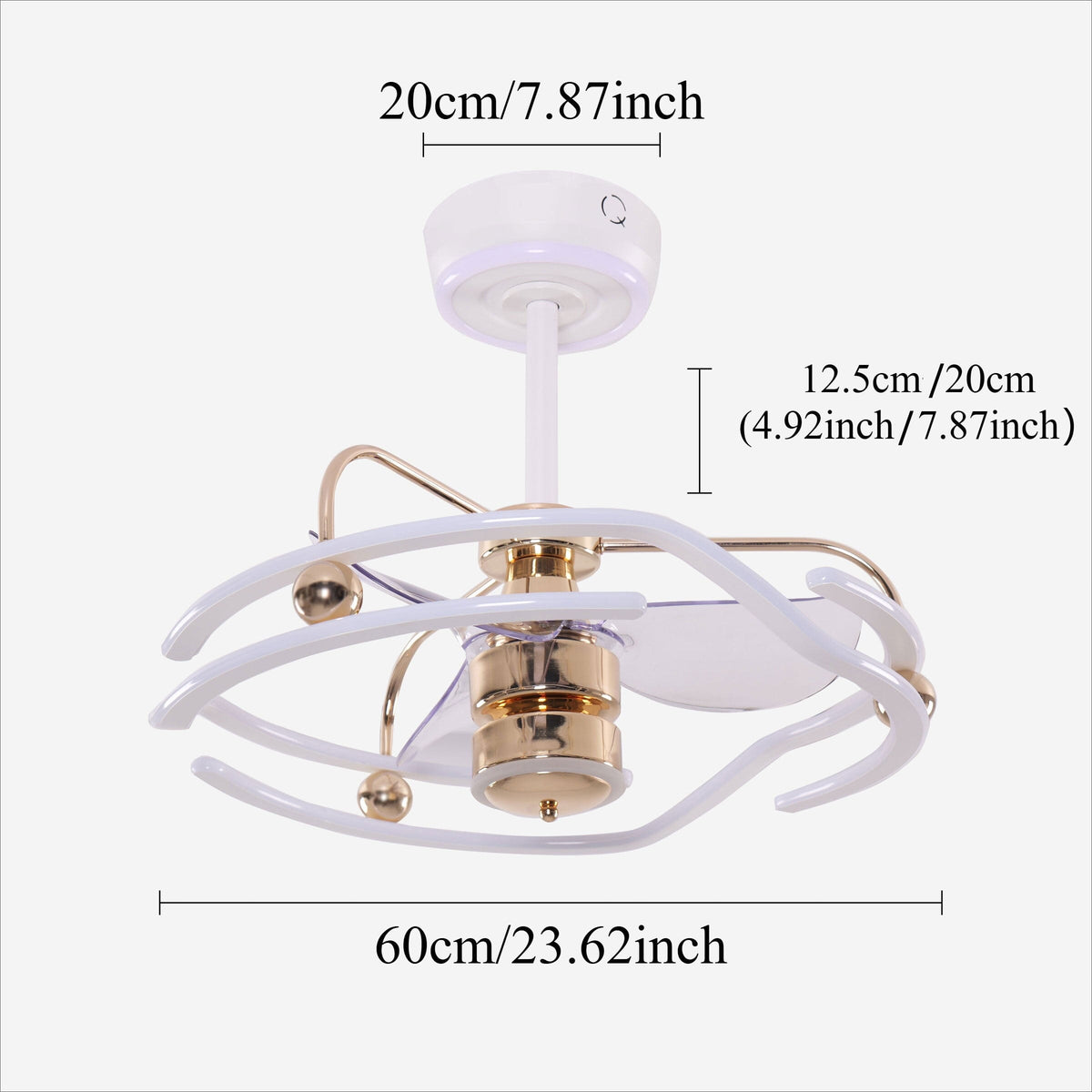 Living Nest UK Modern Ceiling Fan Light with Remote Control Low-Noise Adjustable Fan Light Living Nest UK
