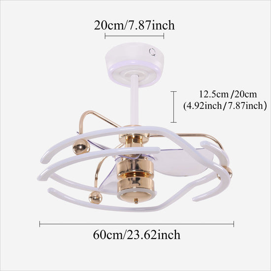 Living Nest UK Modern Ceiling Fan Light with Remote Control Low-Noise Adjustable Fan Light Living Nest UK