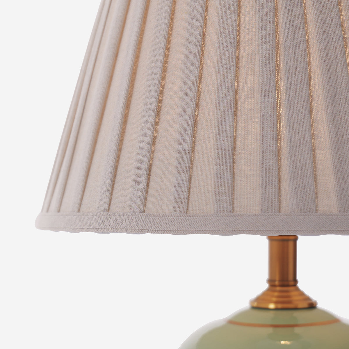 Green Bamboo & Bird Ceramic Table Lamp with Seamless Dimming