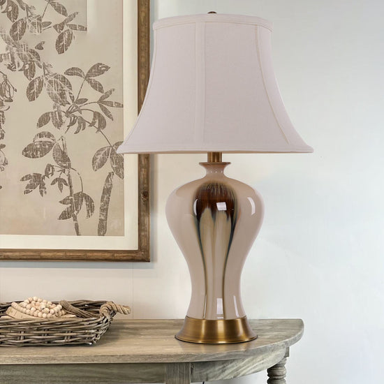Living Nest UK Black Gold Gradient Glazed Ceramic Table Lamp Vase Lamp Living Nest UK