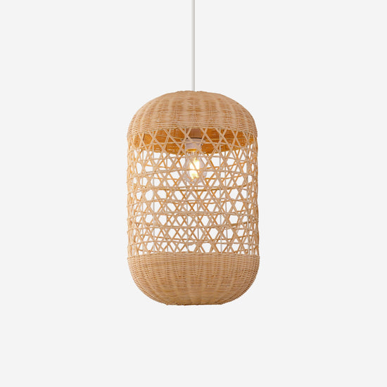 Lightsin Japanese Capsule-Shaped Rattan Pendant Light Lightsin UK 1 Unit 