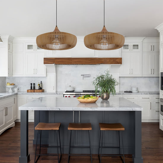 Lightsin Handcrafted Wooden Kitchen Pendant Light Fixtures Lightsin UK 