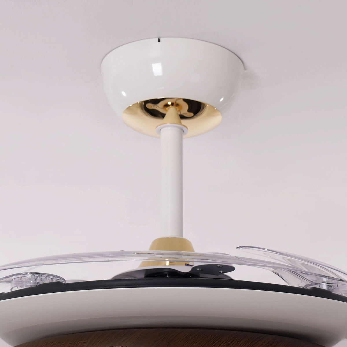 42 inch reversible ceiling fan with LED light in a neutral lounge setting