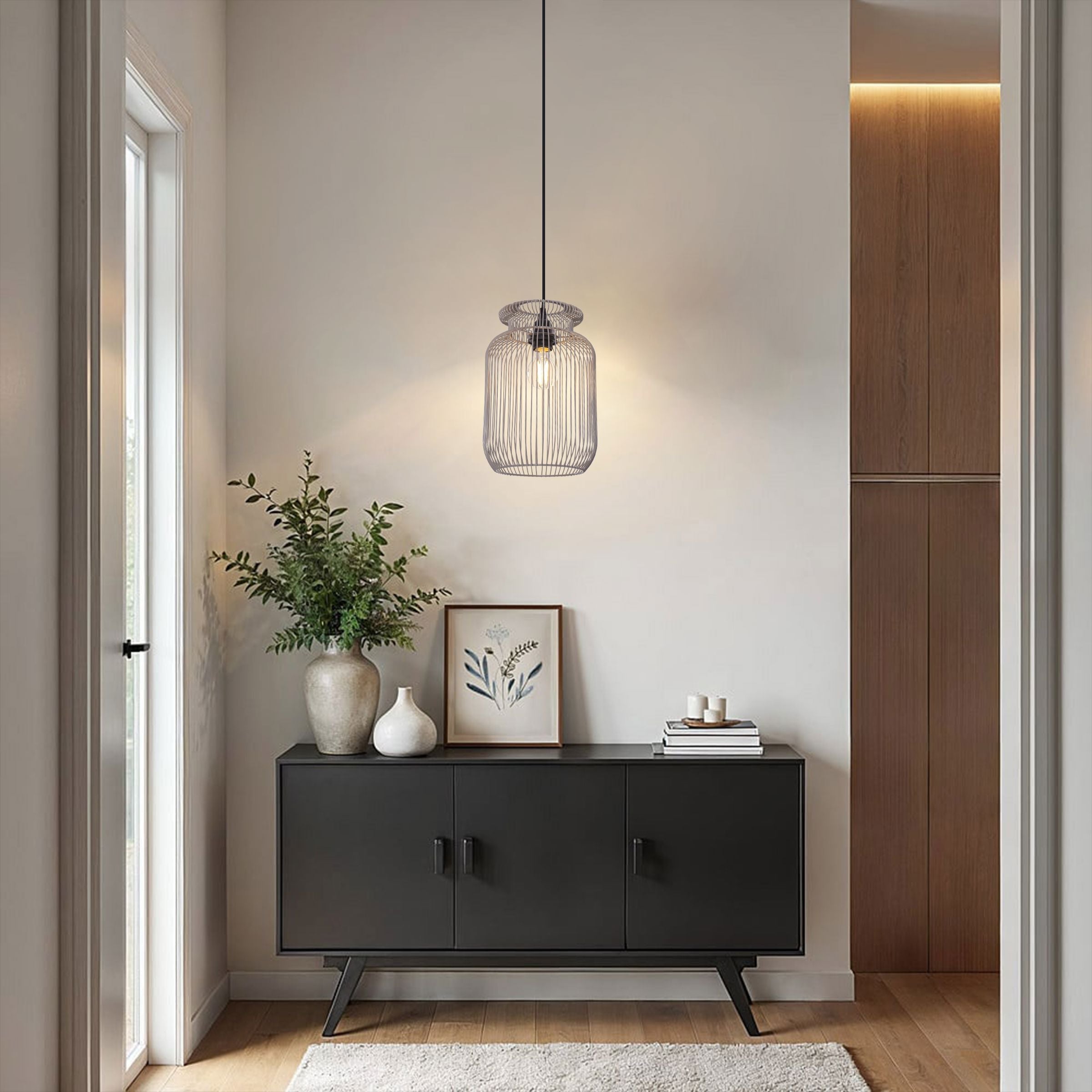 Lightsin Sleek Modern Grey Iron Pendant Light for Home D¨¦cor Living and Home 