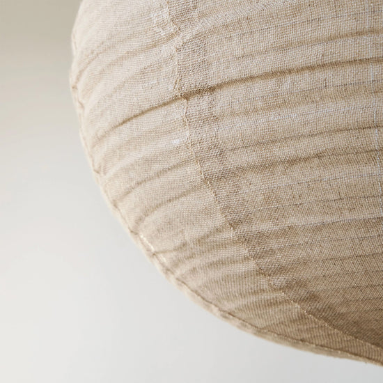 Wabi-Sabi Linen Spherical Pendant Light for Bedroom, Dining Room & Boho Interiors