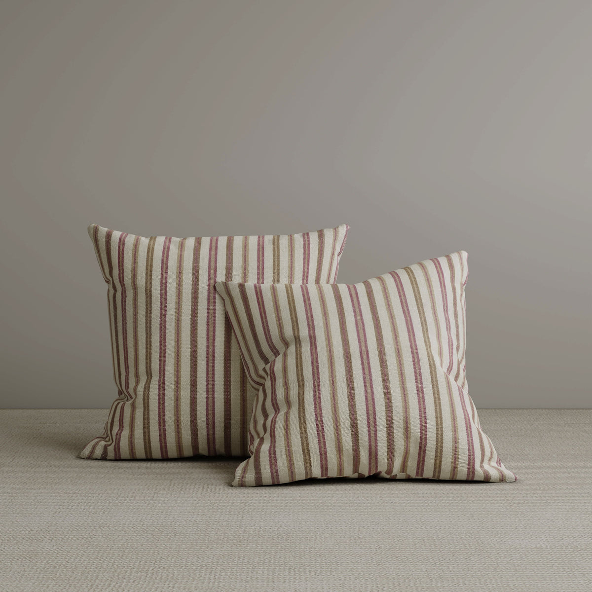 Cottonfy Square Exclusive Design Cushion in Red Striped Cotton Linen, 45*45CM Living and Home 2 PCS 