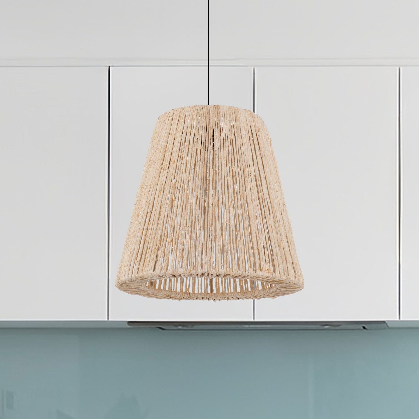 Living Nest UK Rustic Hemp Rope Woven Pendant Light for Cozy Interiors Living Nest UK