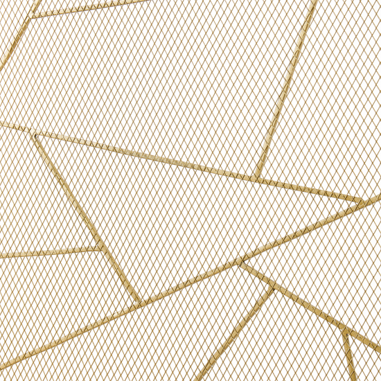 Triple-Fold Iron Fireplace Screen Gold Frame – 132x1x80cm