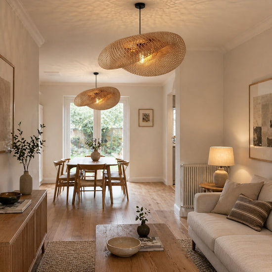 Lightsin Eco-Friendly Handmade Bamboo Pendant Light 60/80cm for Dining Room & Living Room Lightsin UK 