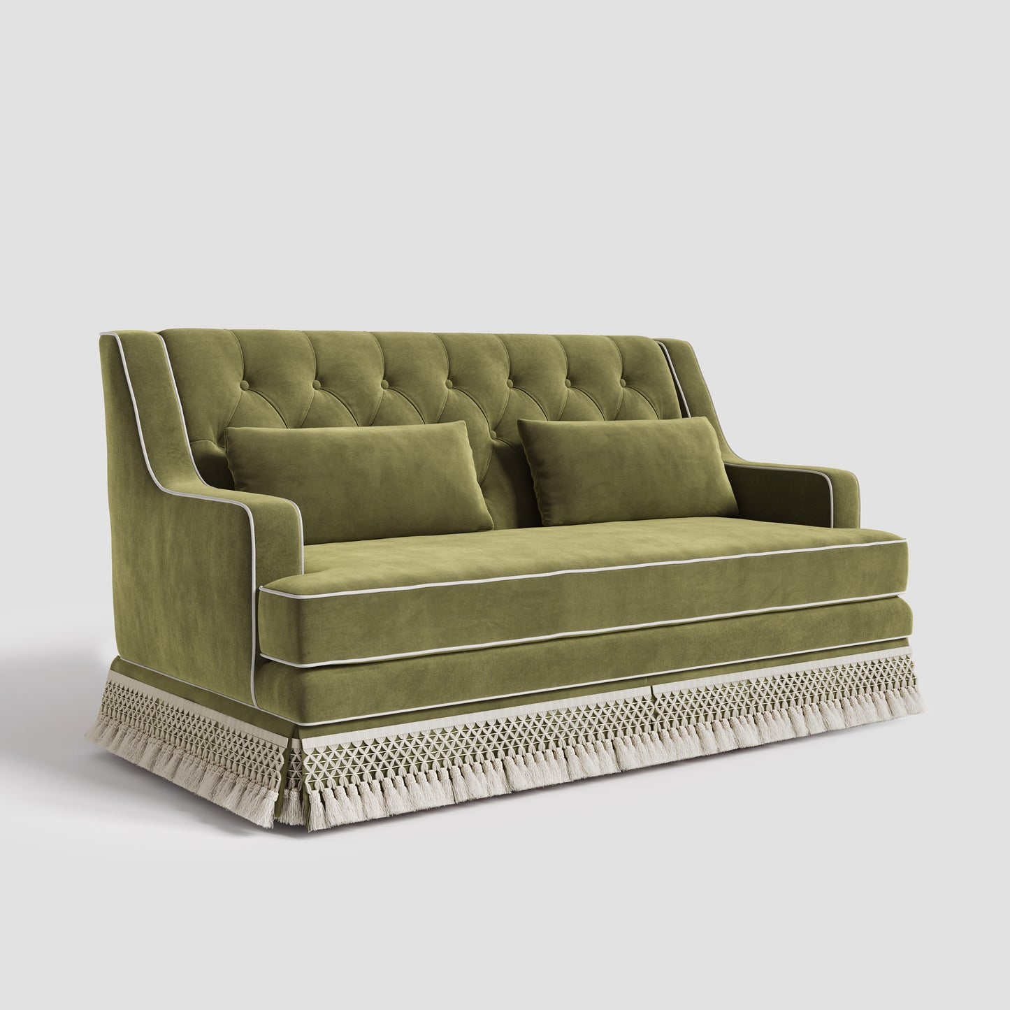 Country Fringe Skirt Sofa for Relaxed Home Living