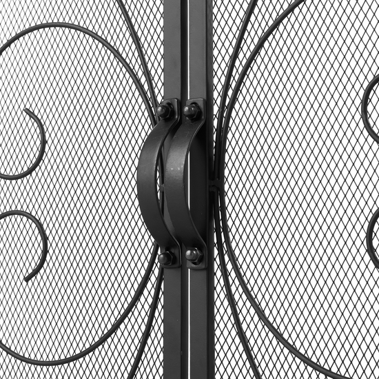 Iron Fireplace Screen Black Powder Coated – 89x25x71.5cm
