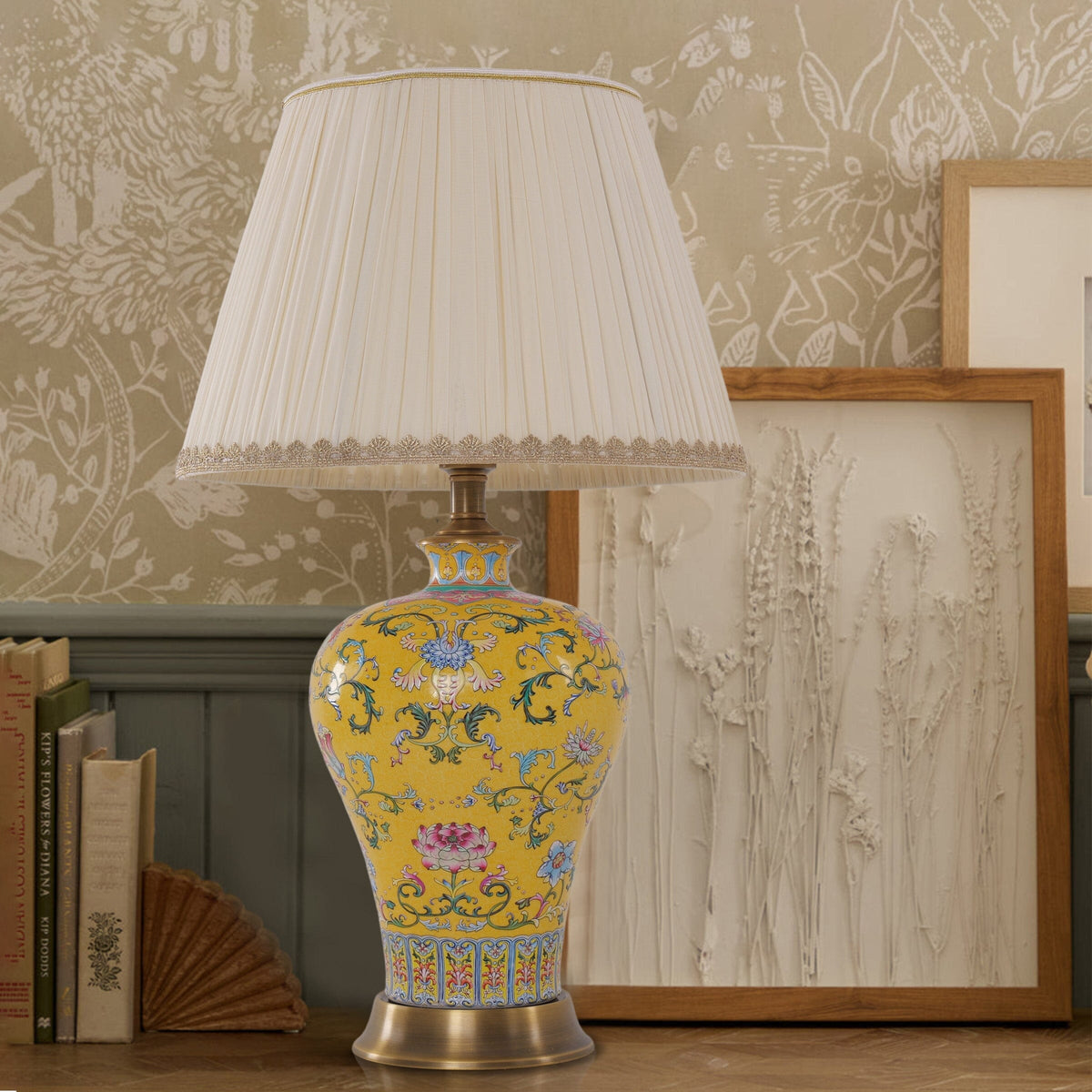 Lightsin Colorful Handcrafted Ceramic Table Lamp - Ideal for Bedroom, Desk & Living Room Lightsin UK Yellow M