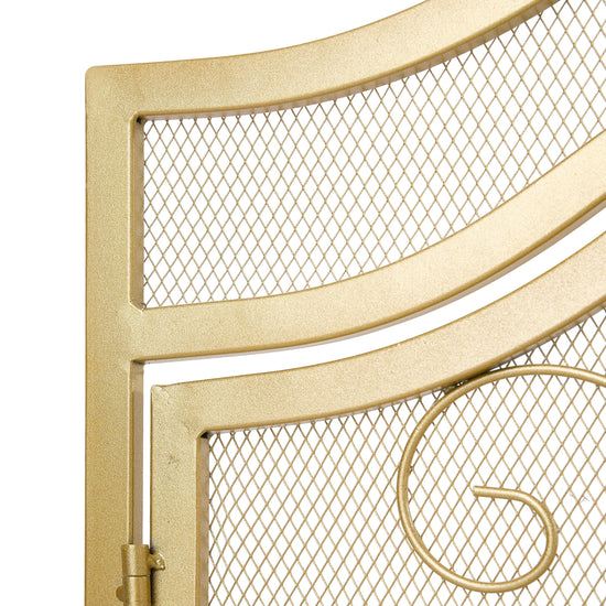 Iron Fireplace Screen Gold Powder Coated – 90x32x78.8cm